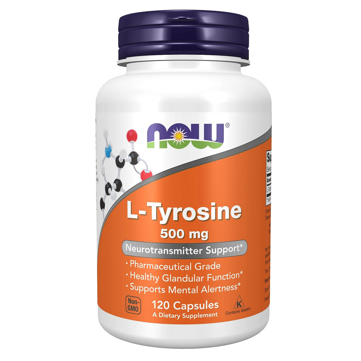 Купить Now Foods L-Тирозин 500 мг, 120 капсул (Now Foods, Аминокислоты), США