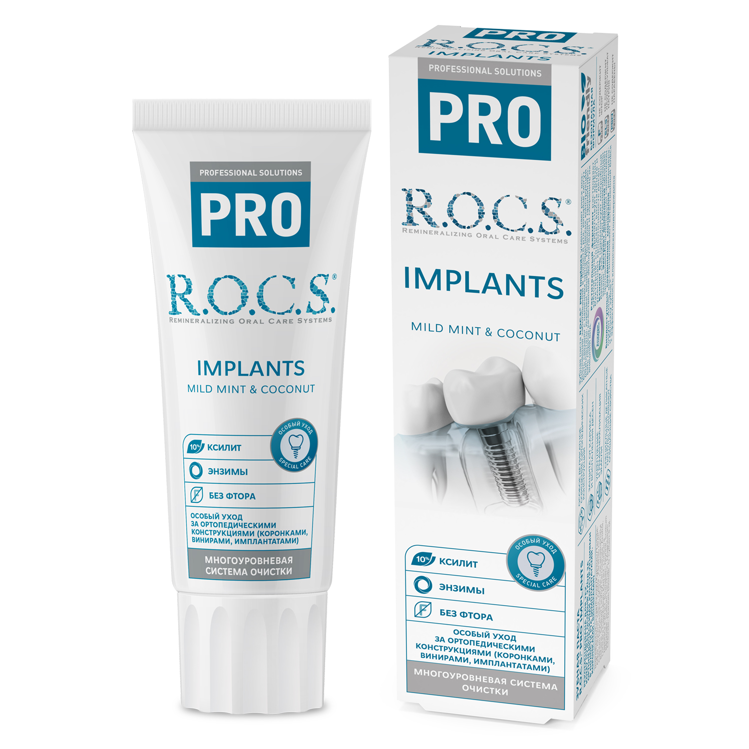 R.O.C.S. Зубная паста Implants, 74 г (R.O.C.S., R.O.C.S. PRO)