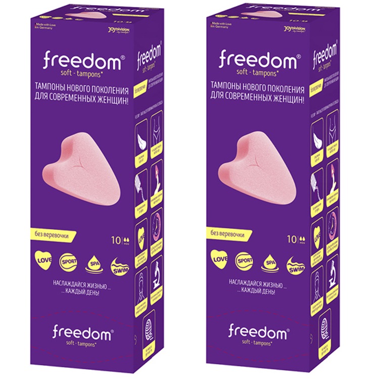 Freedom Набор-сдвойка Тампоны гигиенические Mini, 2 х 10 шт (Freedom, Тампоны)