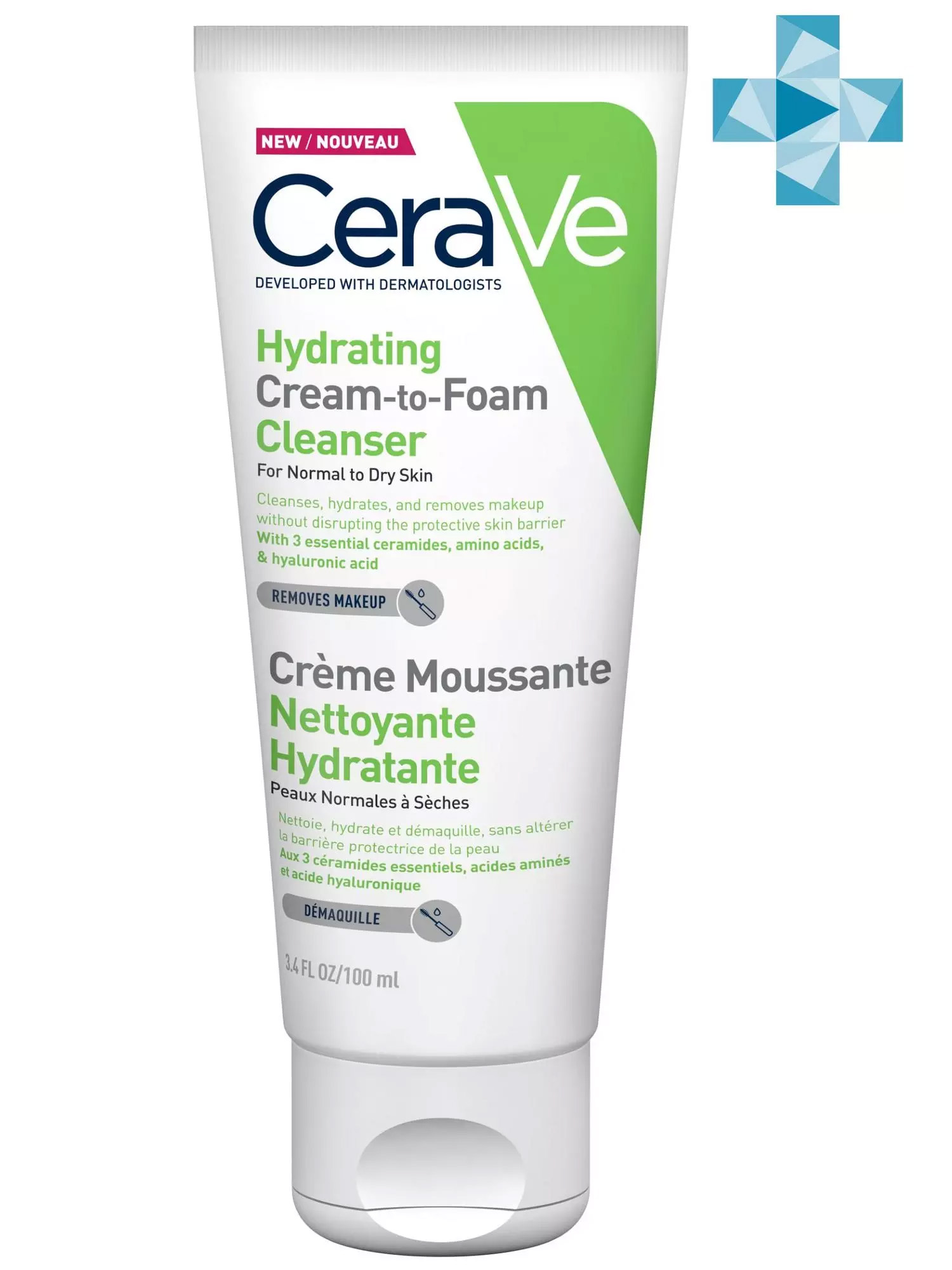Купить CeraVe Увлажняющая крем-пенка для умывания, 100 мл (CeraVe, Очищение кожи), Франция