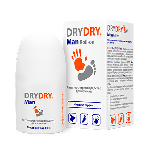Dry Dry Средство от потоотделения для мужчин, 50 мл (Dry Dry, Man) антиперспирант dryru sensitive при обильном и нормальном потоотделении 50 мл 1 шт