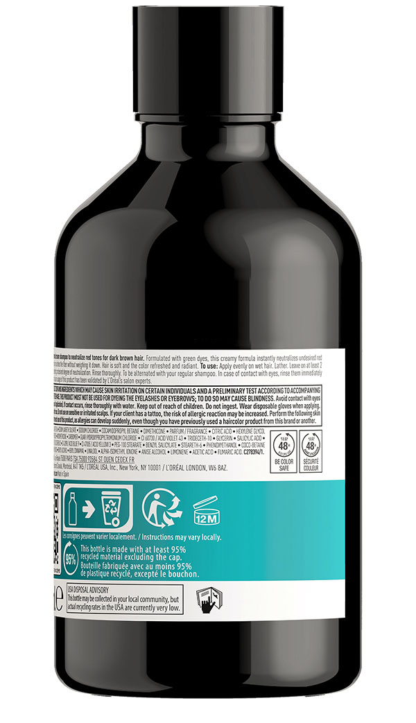 Лореаль Профессионель Шампунь-крем с зеленым пигментом для нейтрализации красного оттенка темных волос, 300 мл (L'oreal Professionnel, Serie Expert) фото 5