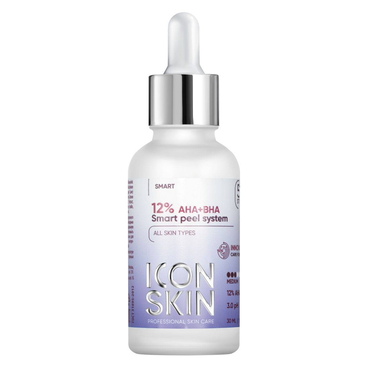 Icon Skin Пилинг Aha+Bha 12%, 30 мл (Icon Skin, Smart) смарт пилинг система миндальная 12% icon skin 12% mandelic face peeling 30 мл