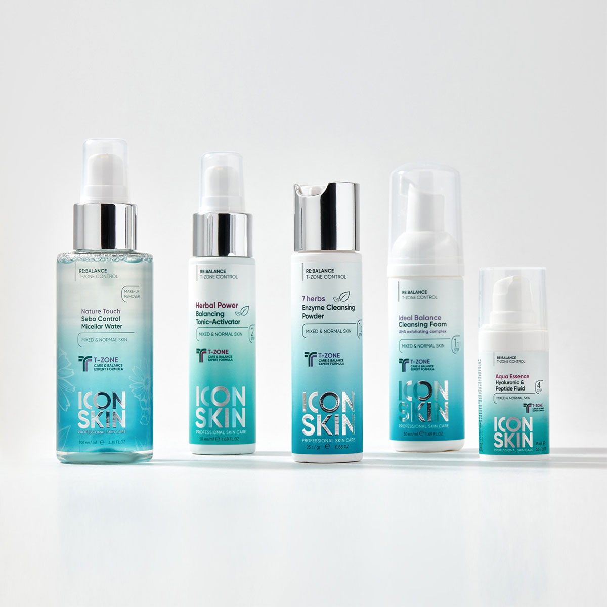 Айкон Скин Набор для ухода за комбинированной и нормальной кожей  № 2, 5 средств travel size (Icon Skin, Re:Balance) фото 1