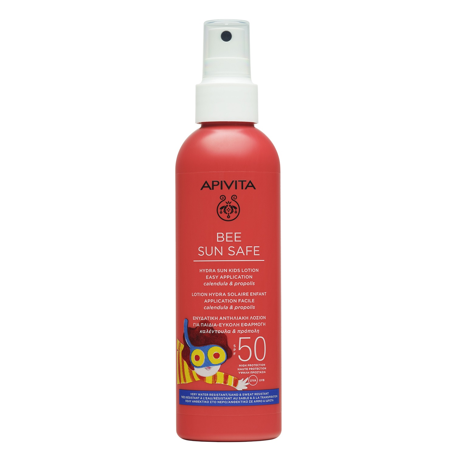 Апивита Солнцезащитный увлажняющий спрей с легким нанесением для детей SPF50, 200 мл (Apivita, Bee Sun Safe) фото 0