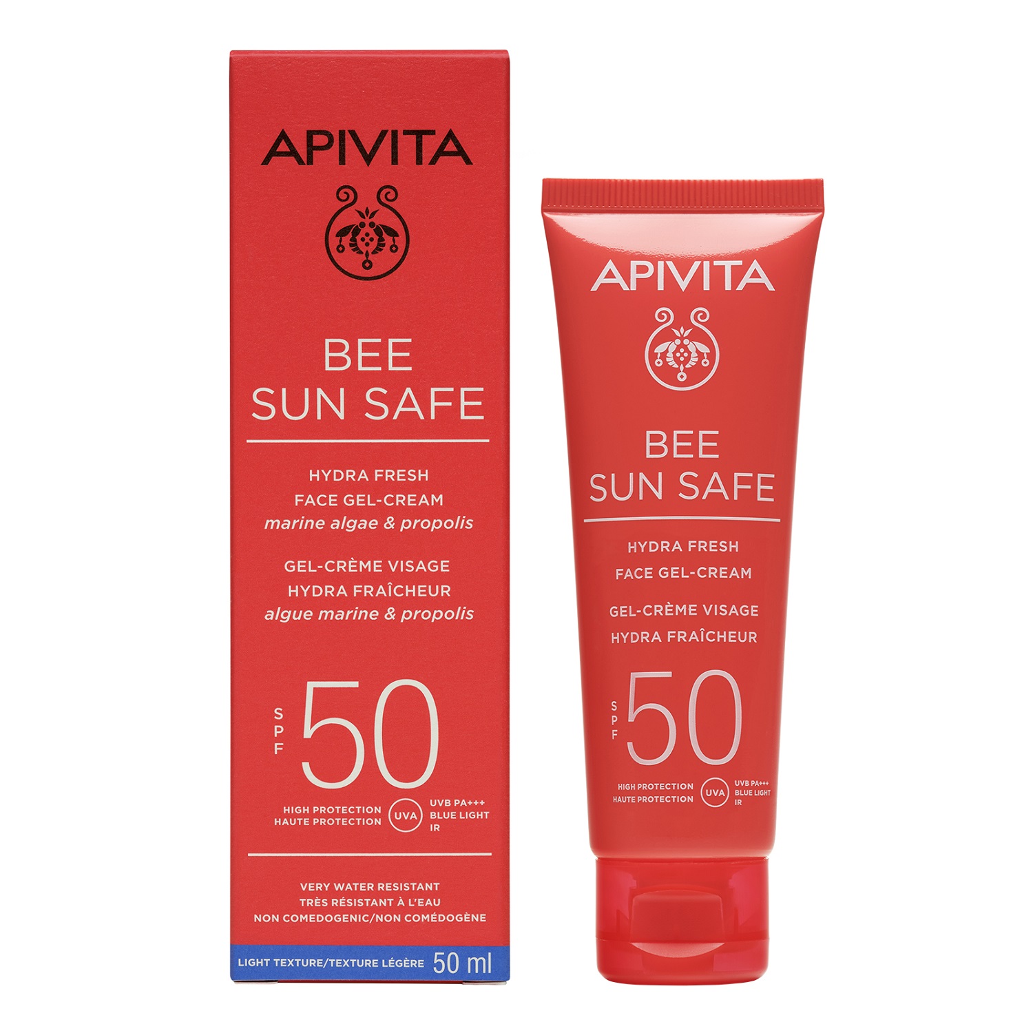 Apivita Солнцезащитный увлажняющий гель-крем для лица SPF50, 50 мл (Apivita, Bee Sun Safe) солнцезащитный крем для лица spf50 apivita bee sun safe 50 мл