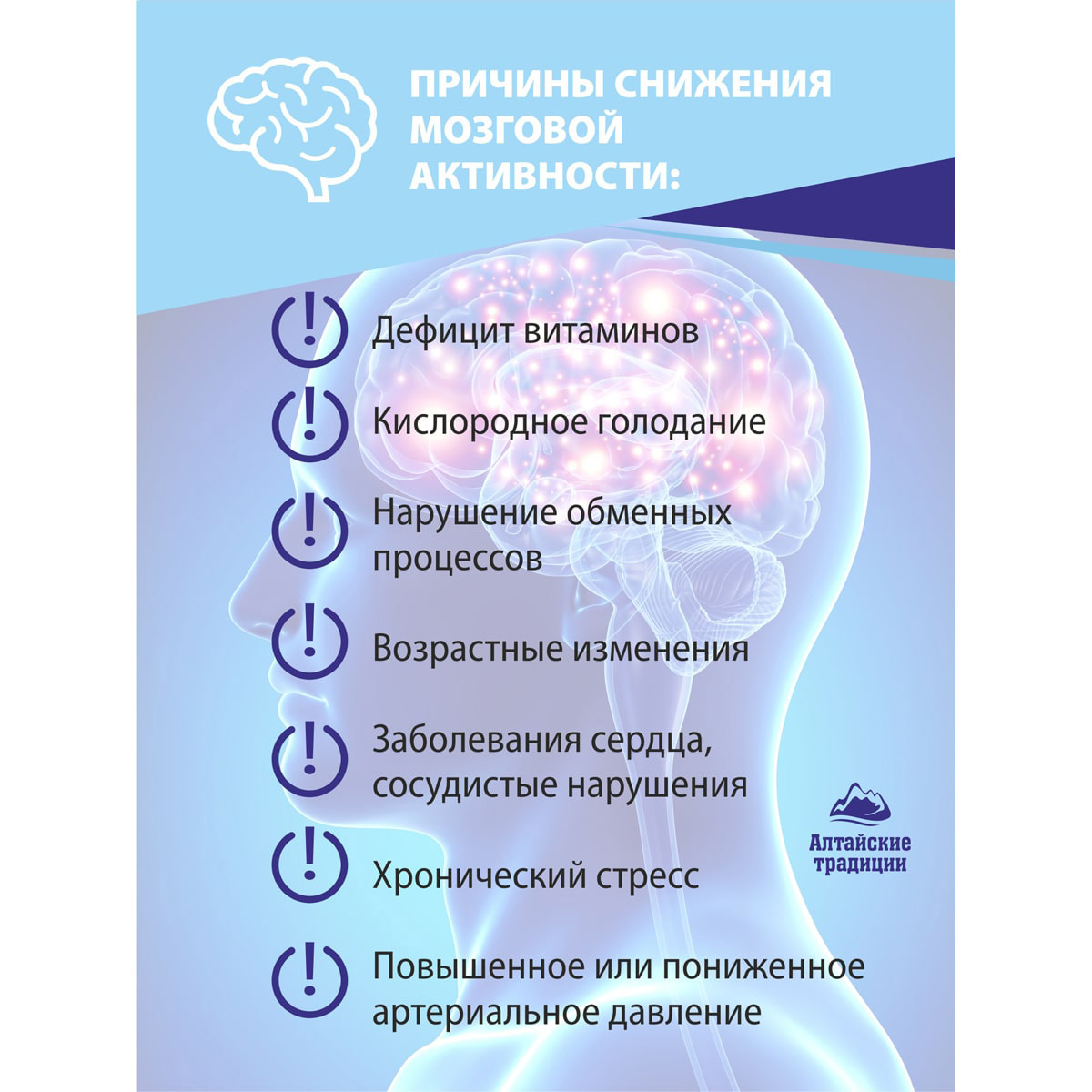 Алтайские традиции Концентрат Мозговая активность с аминокислотой, L-теанин и экстрактом гинкго билоба, 60 капсул. фото