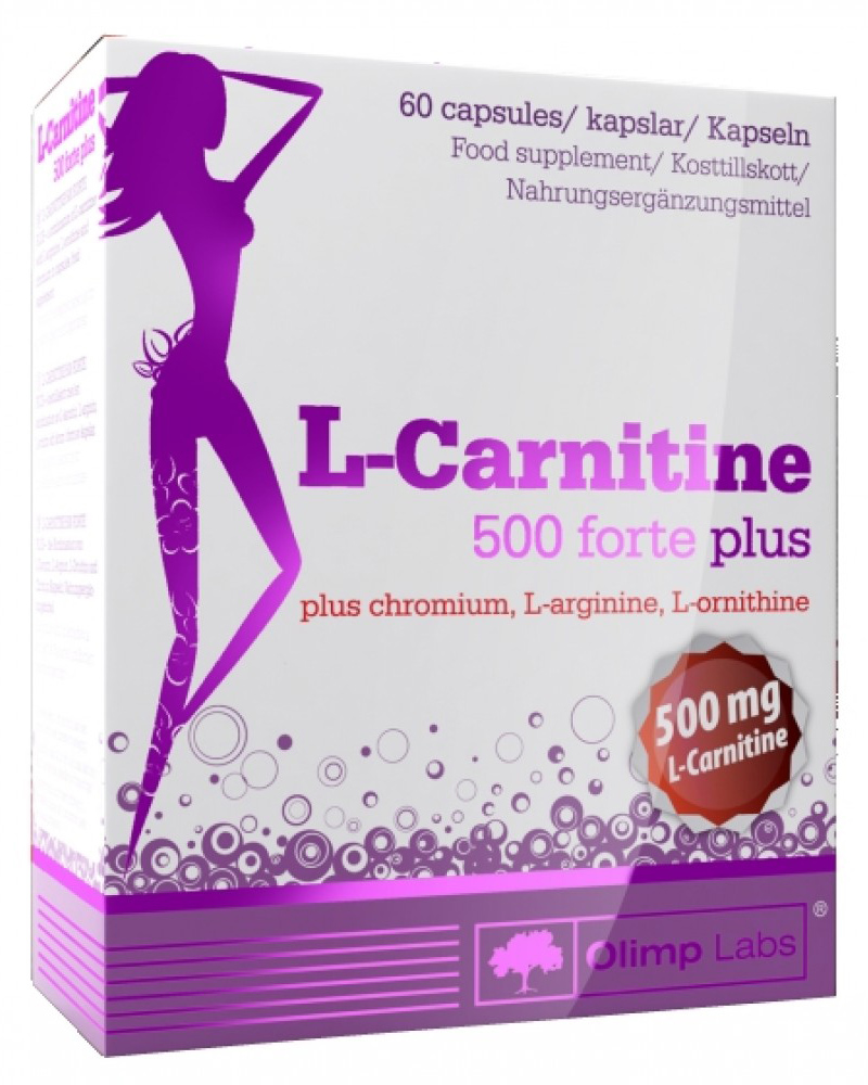 Olimp Labs Специализированный продукт для питания спортсменов Л-карнитин 500 форте плюс 1000 мг, 60 капсул (Olimp Labs, Витамины и Минералы)