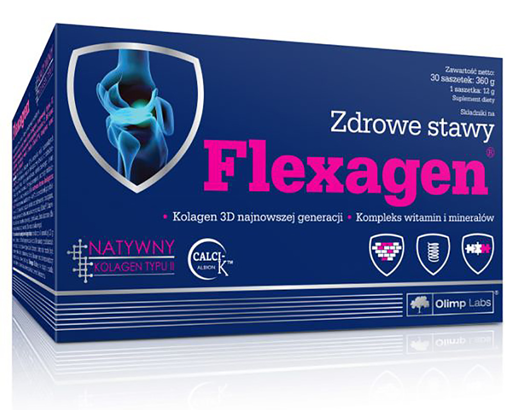 Олимп Лабс Биологическая добавка к пище Flexagen со вкусом малины, 30 пакетиков х 12 г (Olimp Labs, Суставы и кости) фото 0