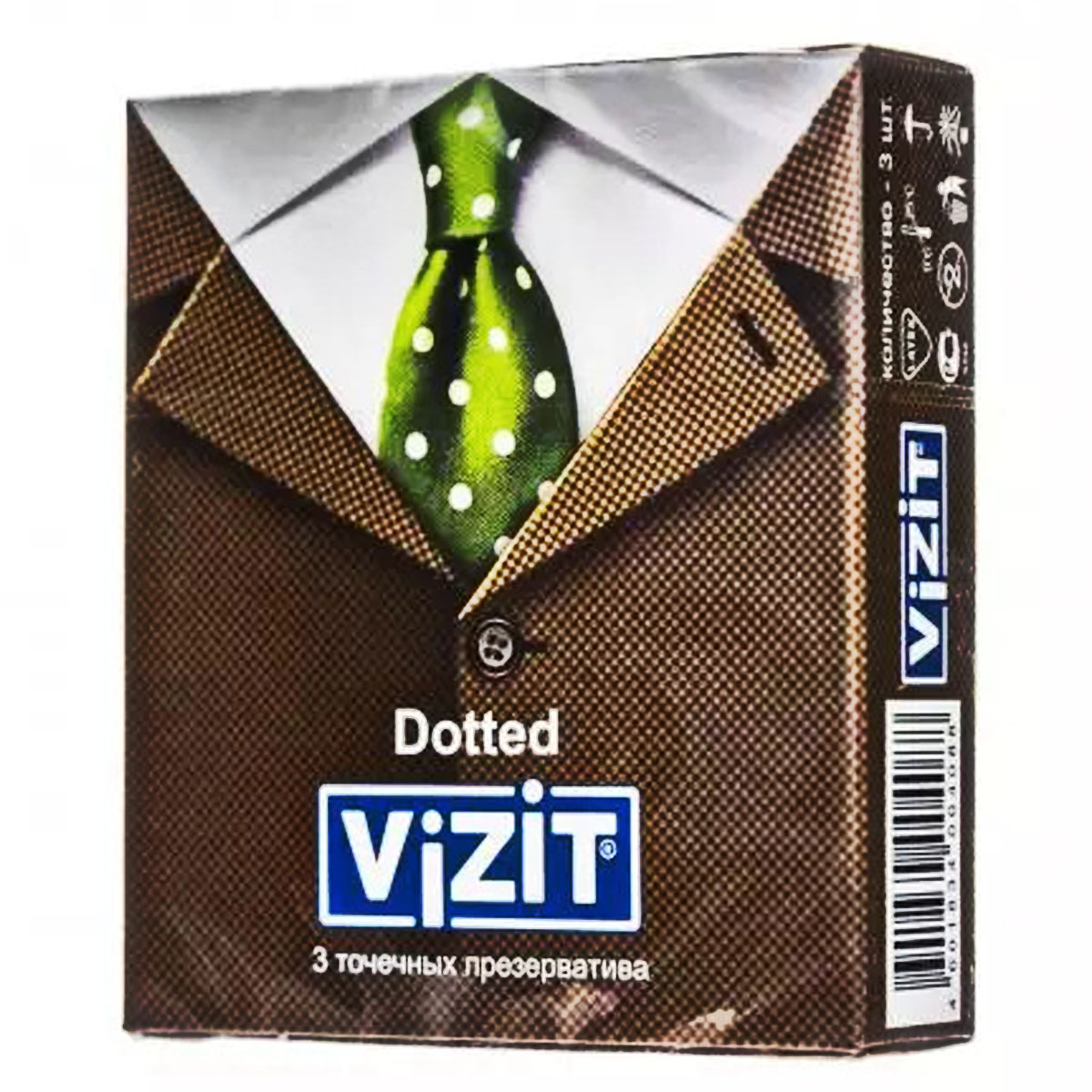 Визит Презервативы точечные, 3 шт (Vizit, Презервативы) фото 1