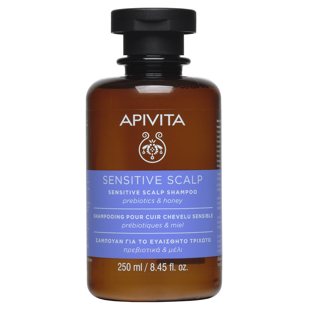 Apivita Шампунь для чувствительной кожи головы с пребиотиками и медом, 250 мл (Apivita, Hair)