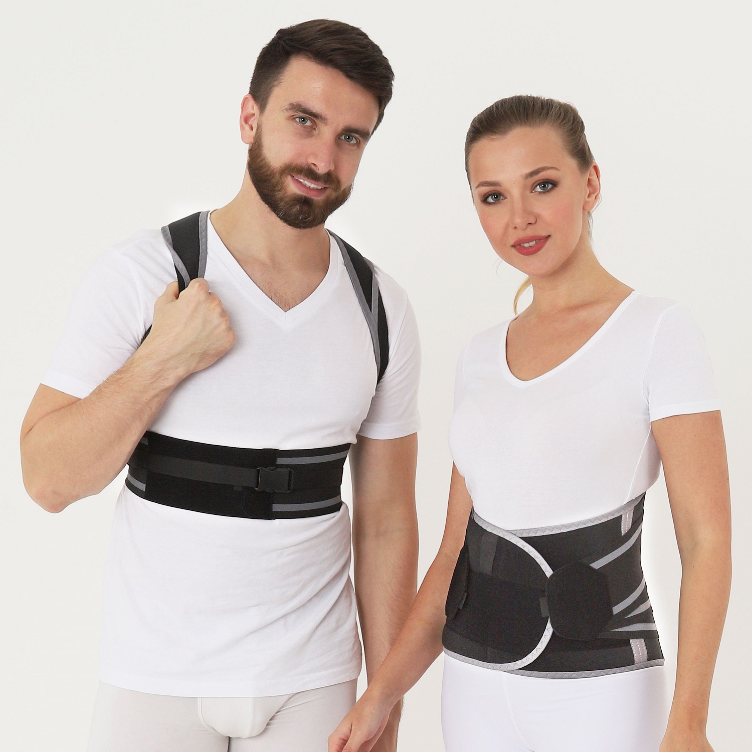  Корсет ортопедический грудопоясничный 3-в-1 № 3 рост 1, черно-серый (Крейт, Корсет) фото 3