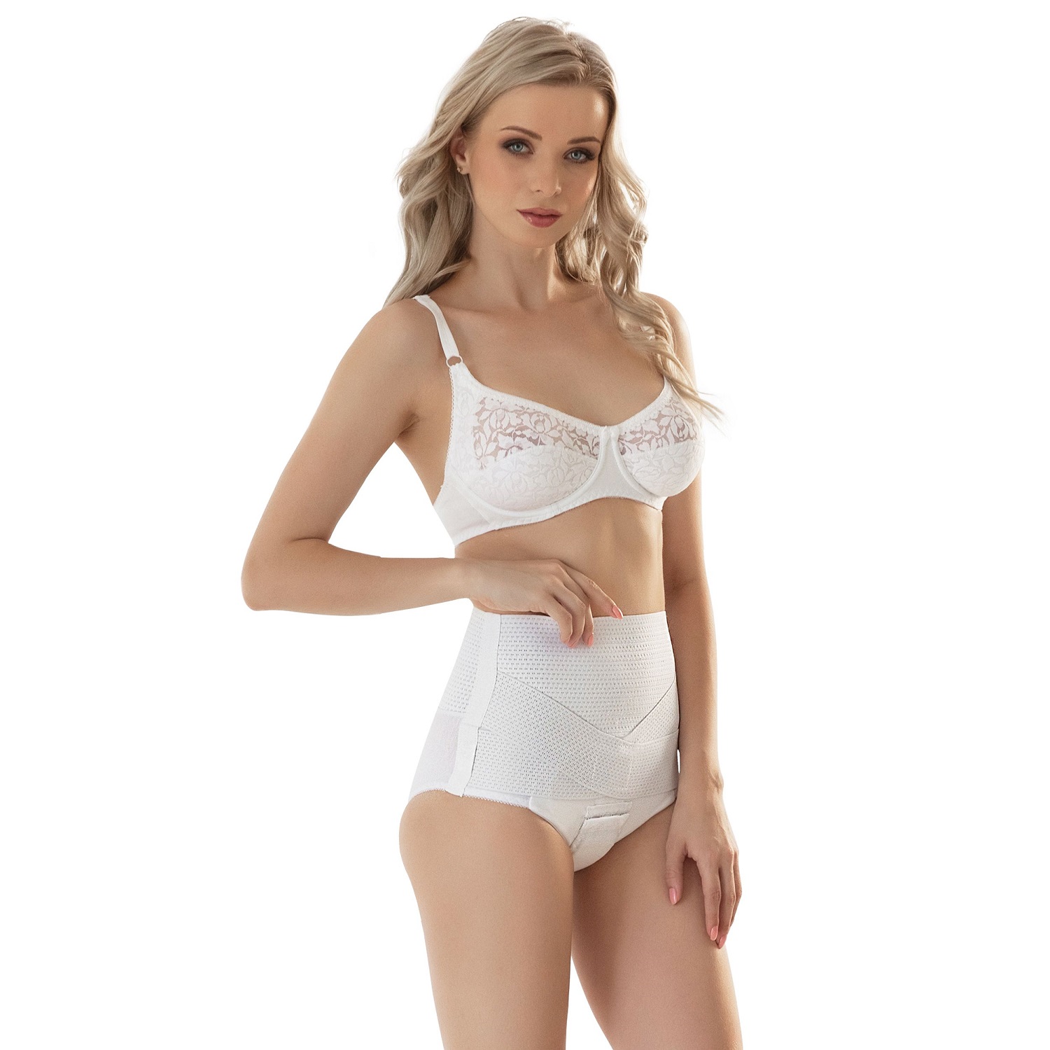  Бандаж при опущении органов малого таза № 9 с усиленным аппликатором в ластовице, белый (Крейт, Бандаж) фото 3