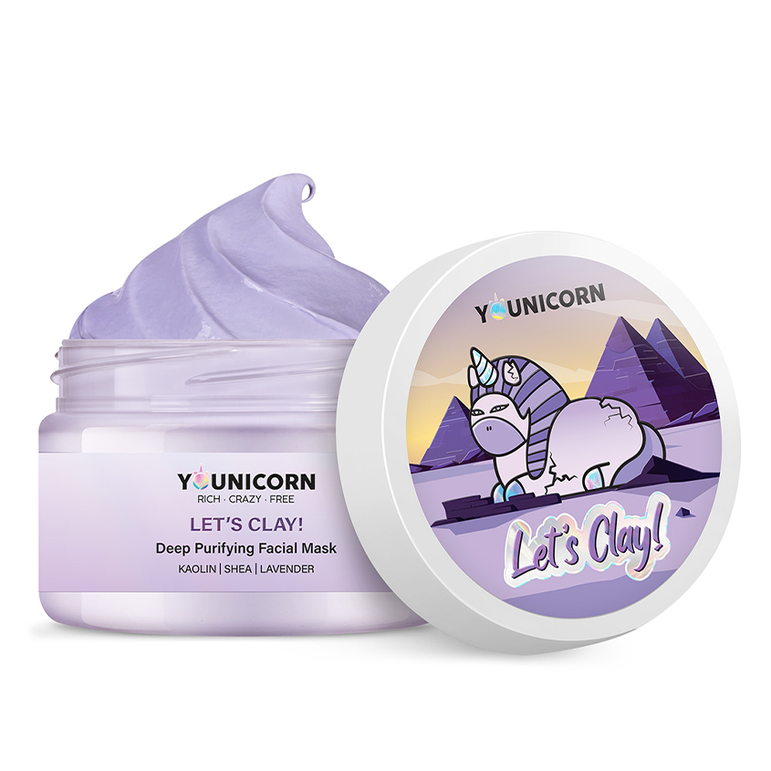 Юникорн Глубоко очищающая глиняная маска для лица Let's Clay!, 100 мл (Younicorn, ) фото 0