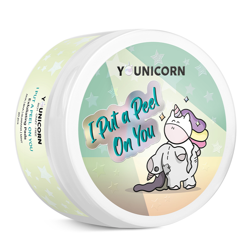 Юникорн Отшелушивающие подушечки для лица I Put A Peel On You, 20 шт (Younicorn, ) фото 0