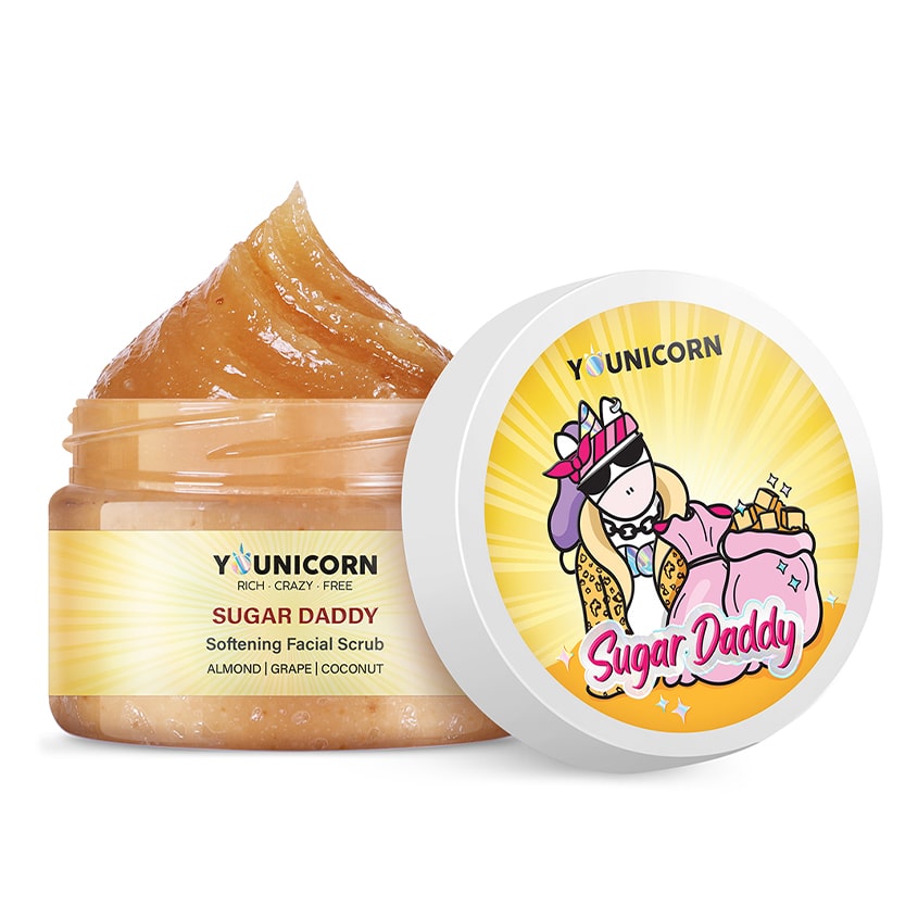 Юникорн Смягчающий сахарный скраб для лица Sugar Daddy, 100 мл (Younicorn, ) фото 0