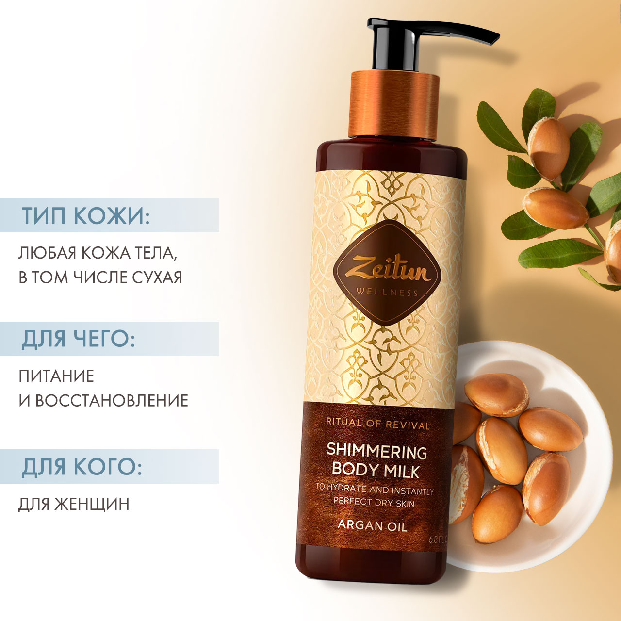 Зейтун Сияющее молочко для тела 