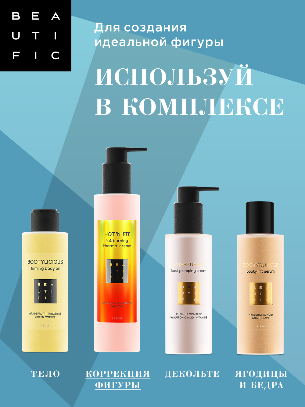 Бьютифик Термоактивный крем для тела для похудения Hot ‘N’ Fit, 200 мл (Beautific, Body) фото 7