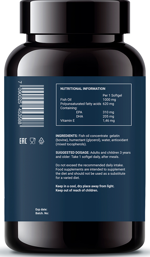 Норвегиан Фиш Ойл Омега 3 форте, 60 капсул (Norwegian Fish Oil, Омега 3) фото 6