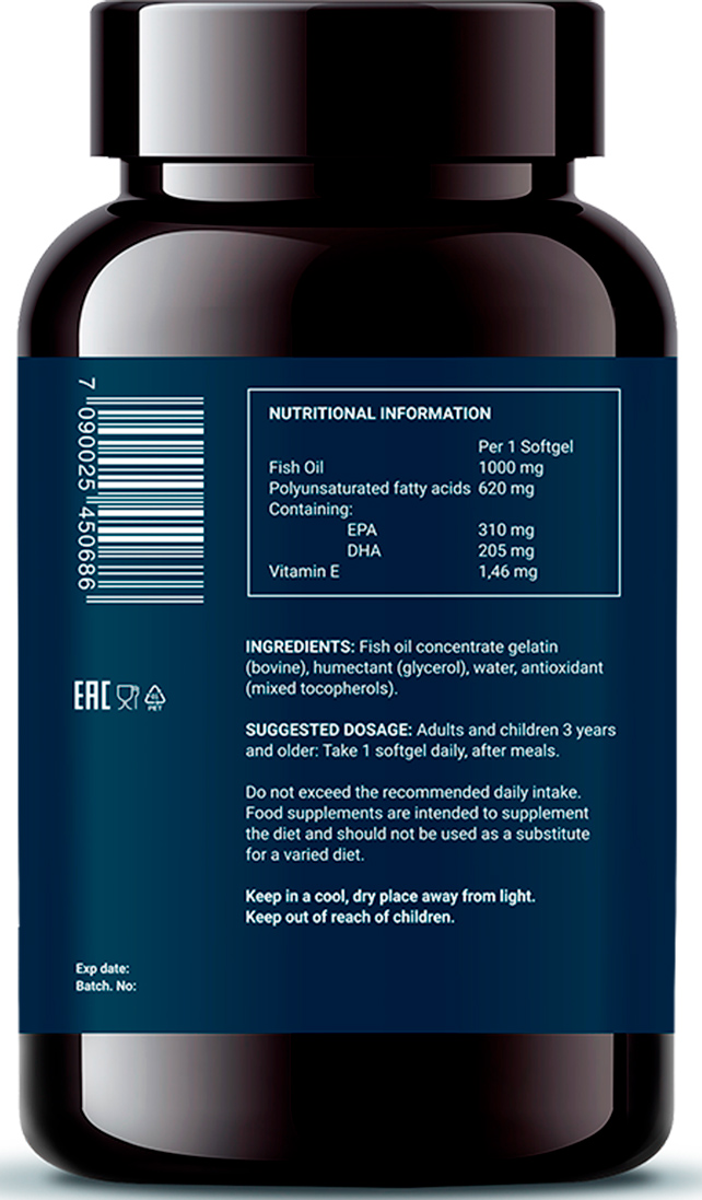 Норвегиан Фиш Ойл Омега 3 форте, 120 капсул (Norwegian Fish Oil, Омега 3) фото 6