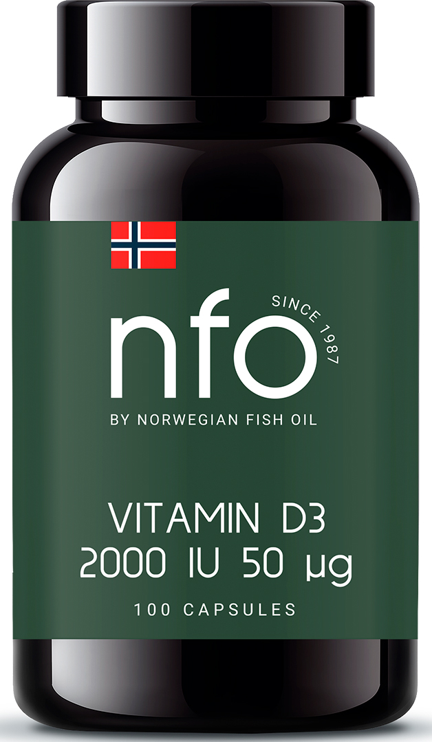 Норвегиан Фиш Ойл Витамин Д3 2000 МЕ, 100 таблеток (Norwegian Fish Oil, Витамины) фото 0