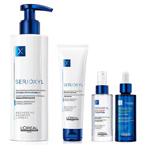 

Loreal Professionnel Набор для уплотнения волос Serioxyl: шампунь 250 мл + кондиционер 150 мл + сыворотка 90 мл + желе 90 мл (Loreal Professionnel, Serioxyl), Serioxyl