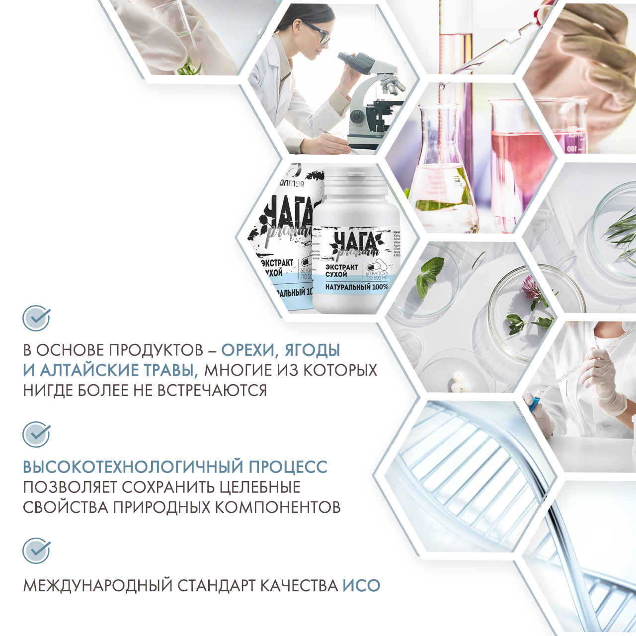  Экстракт чаги, 60 капсул х 500 мг (Алтэя, Комплексы витаминов) фото 4