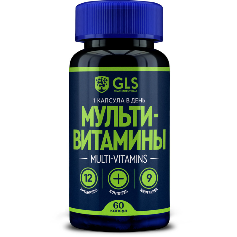  Комплекс «Мультивитамины 12+9», 60 капсул (GLS, Витамины) фото 0