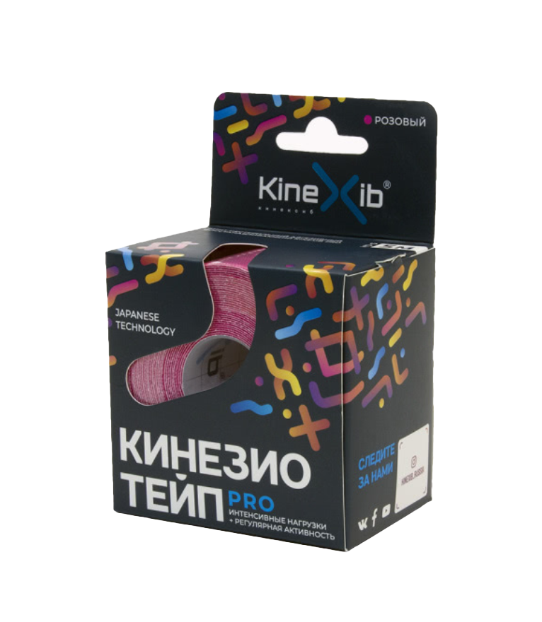 Kinexib Кинезио тейп Pro 5 м х 5 см, розовый (Kinexib, Тейпы)