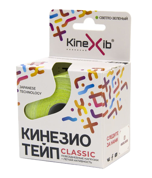 Kinexib Кинезио тейп Classic 5 м х 5 см, светло-зеленый. фото