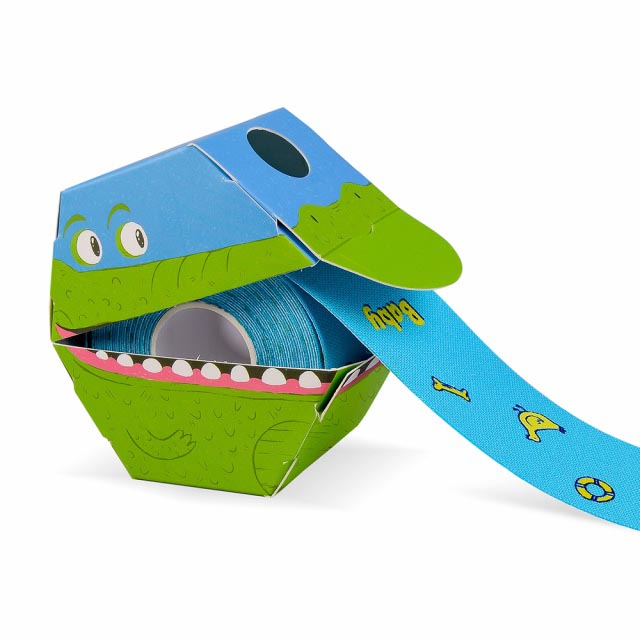 Кинексиб Кинезио тейп Classic Baby 4 см х 4 м синий, принт крокодил (Kinexib, Kids) фото 1