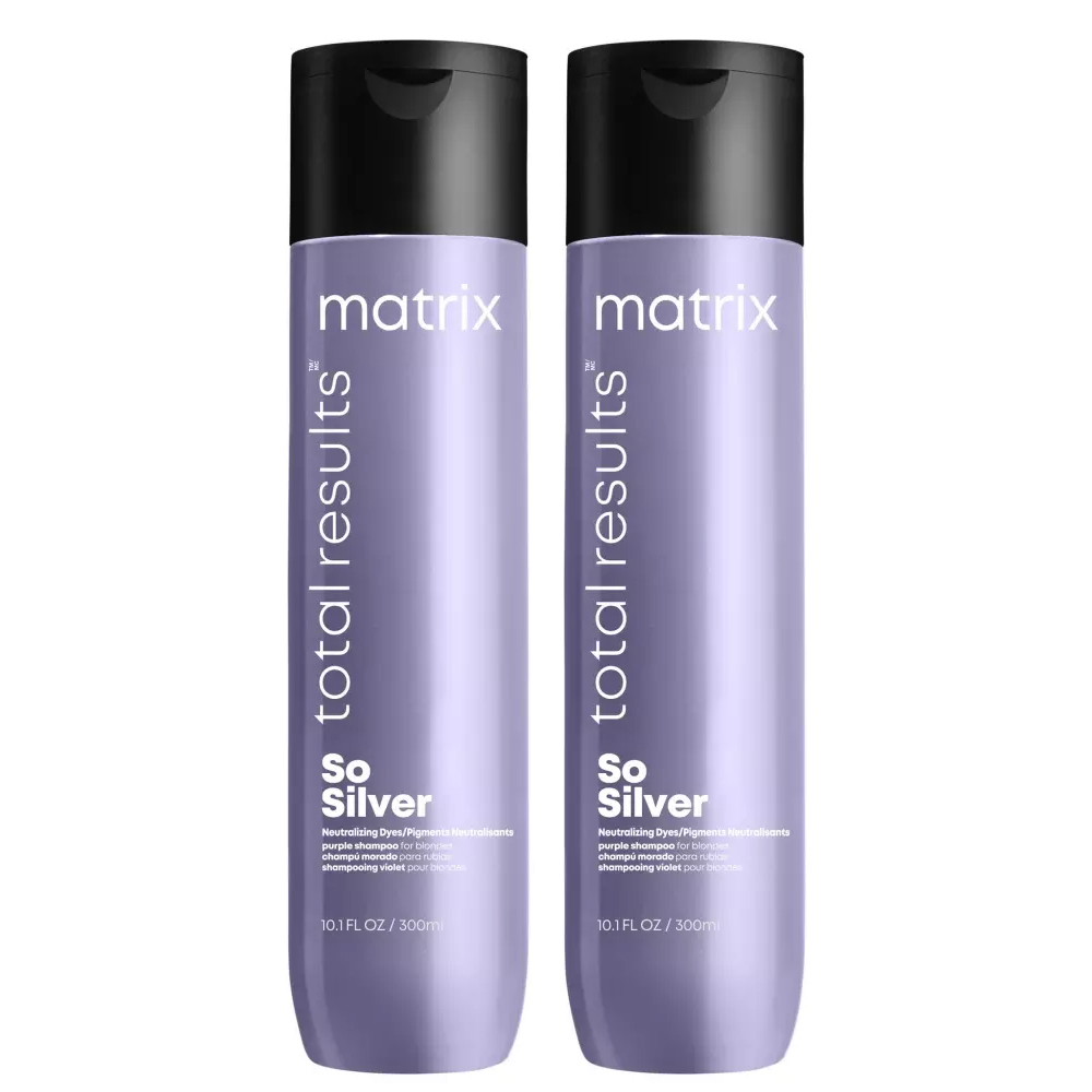 Купить Matrix Шампунь для нейтрализации нежелательных тёплых оттенков светлых и седых волос Total results So silver, 300 мл х 2 шт (Matrix, Total results), США