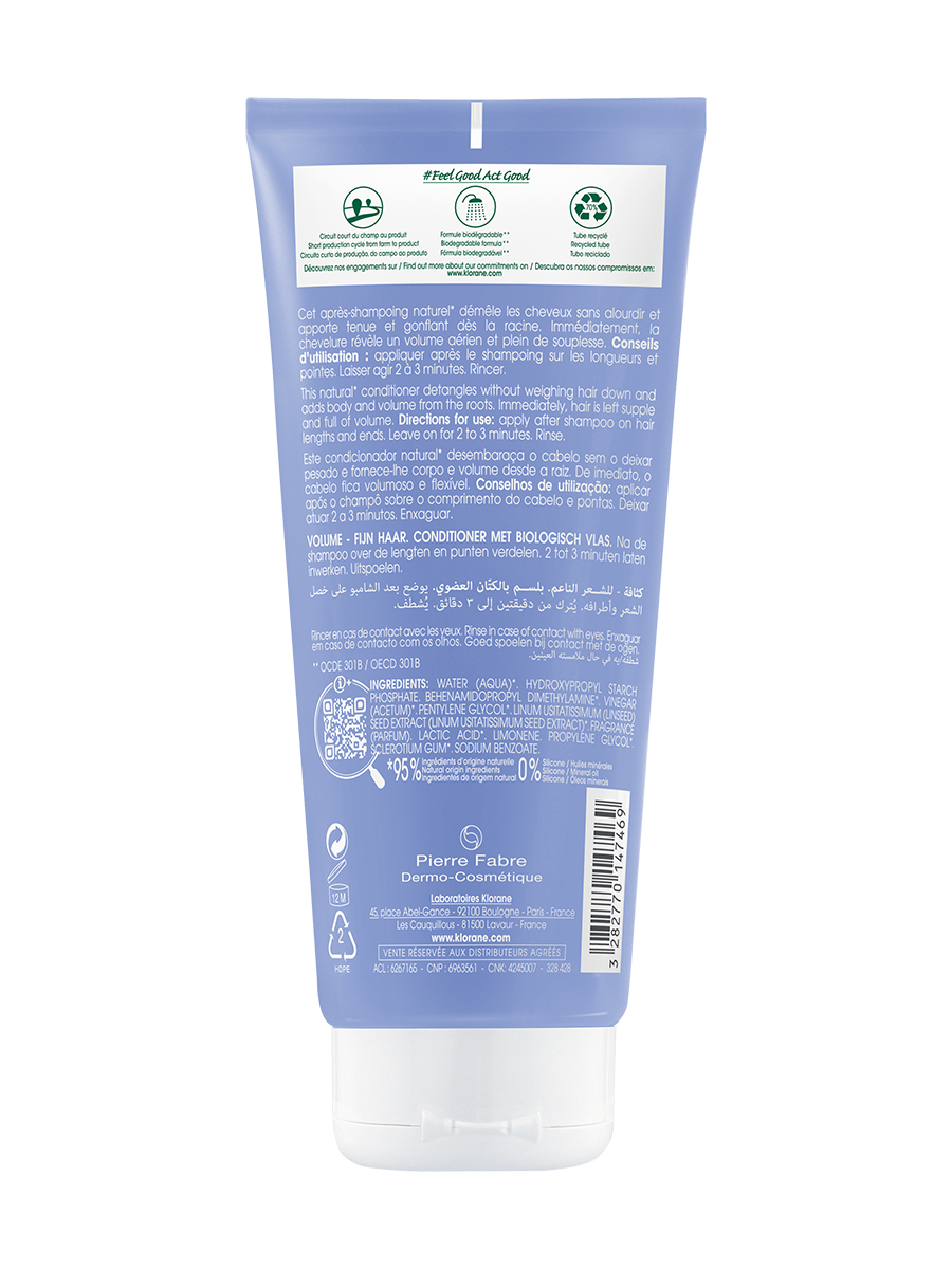 Клоран Бальзам-кондиционер с органическим экстрактом льняного волокна, 200 мл (Klorane, Лён) Клоран Бальзам-кондиционер с органическим экстрактом льняного волокна, 200 мл (Klorane, Лён) фото 5