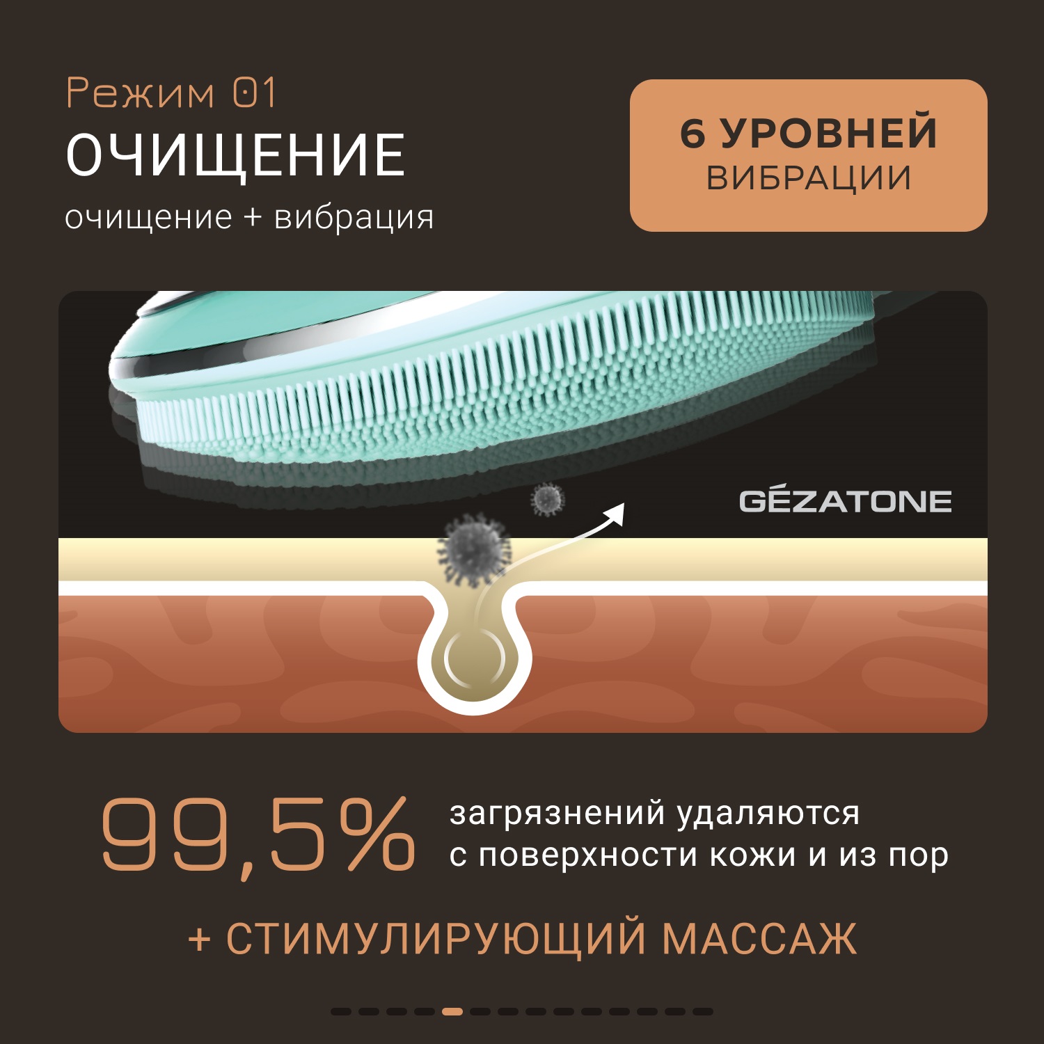 Жезатон Гезатон Микротоковый массажер для лица Clean&Beauty Pro m780, Gezatone (Gezatone, Очищение и пилинг лица) фото 4