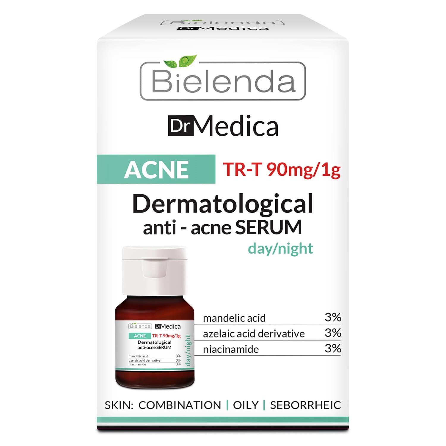  Дерматологическая анти-акне сыворотка для лица день-ночь, 30 мл (Bielenda, Dr Medica) фото 0