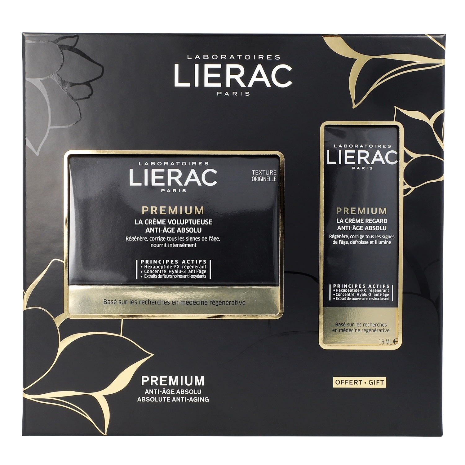 Купить Lierac Набор Премиум (крем анти-аж абсолю, 50 мл + крем для контура глаз анти-аж абсолю 15 мл) (Lierac, Premium), Франция