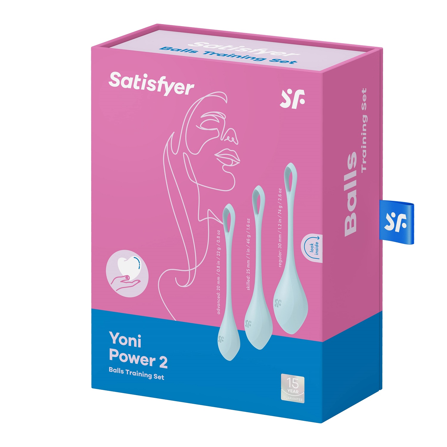 Сатисфаер Набор одинарных вагинальных шариков Yoni Power 2, голубой (Satisfyer, ) фото 0