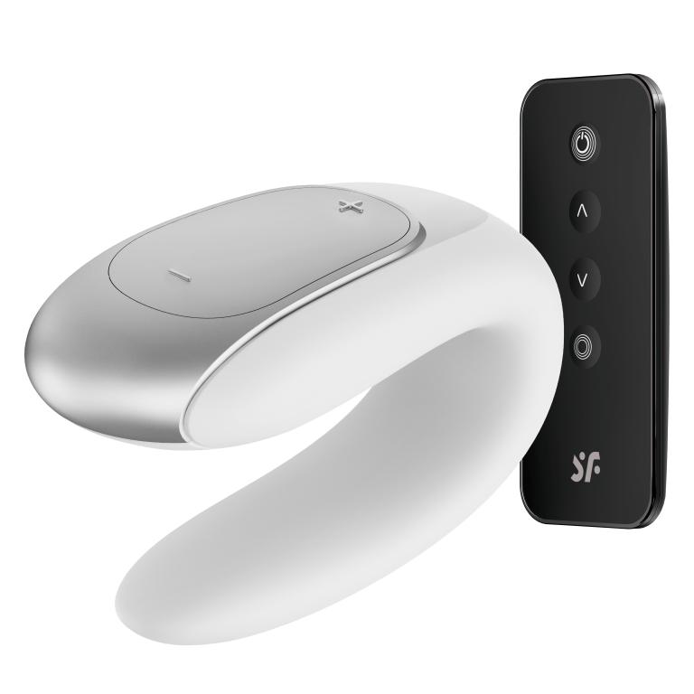 Сатисфаер Парный вибратор Double Fun с возможностью управления через пульт и приложение, белый (Satisfyer, ) фото 1