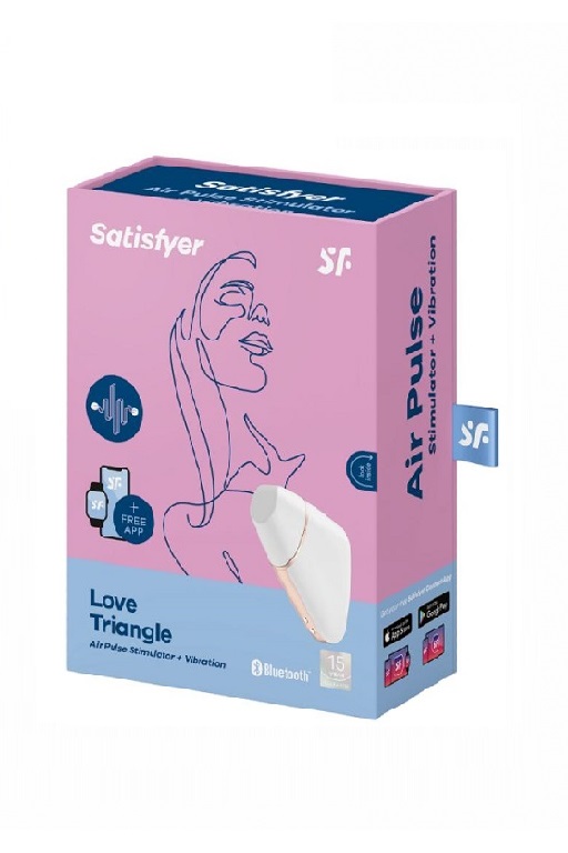 Сатисфаер Вакуумно-волновой вибростимулятор Satisfyer Love Triangle с возможностью управления через приложение, белый (Satisfyer, ) фото 0