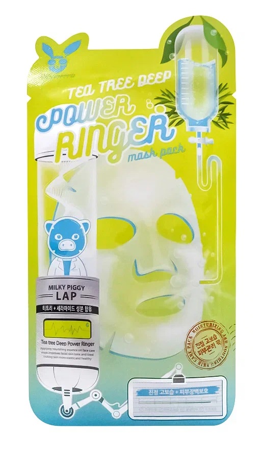 цена Elizavecca Успокаивающая тканевая маска с чайным деревом, 23 мл (Elizavecca, Power Ringer)