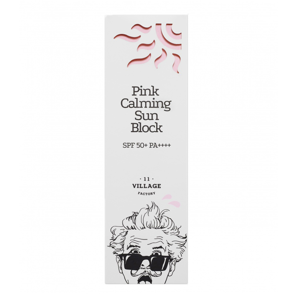 Вилич 11 Фактори Успокаивающий солнцезащитный крем Pink Calming Sun Block SPF50+ PA++++, 50 мл (Village 11 Factory, Suncare) фото 0