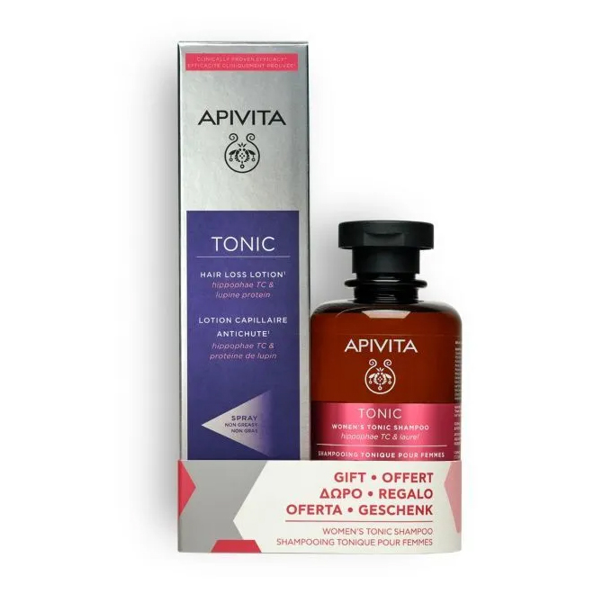 Apivita Набор против выпадения волос для женщин (тонизирующий лосьон 150 мл + тонизирующий шампунь 250 мл) (Apivita, Hair) лосьон тонизирующий очищающий phytomer rosee visage 250 мл