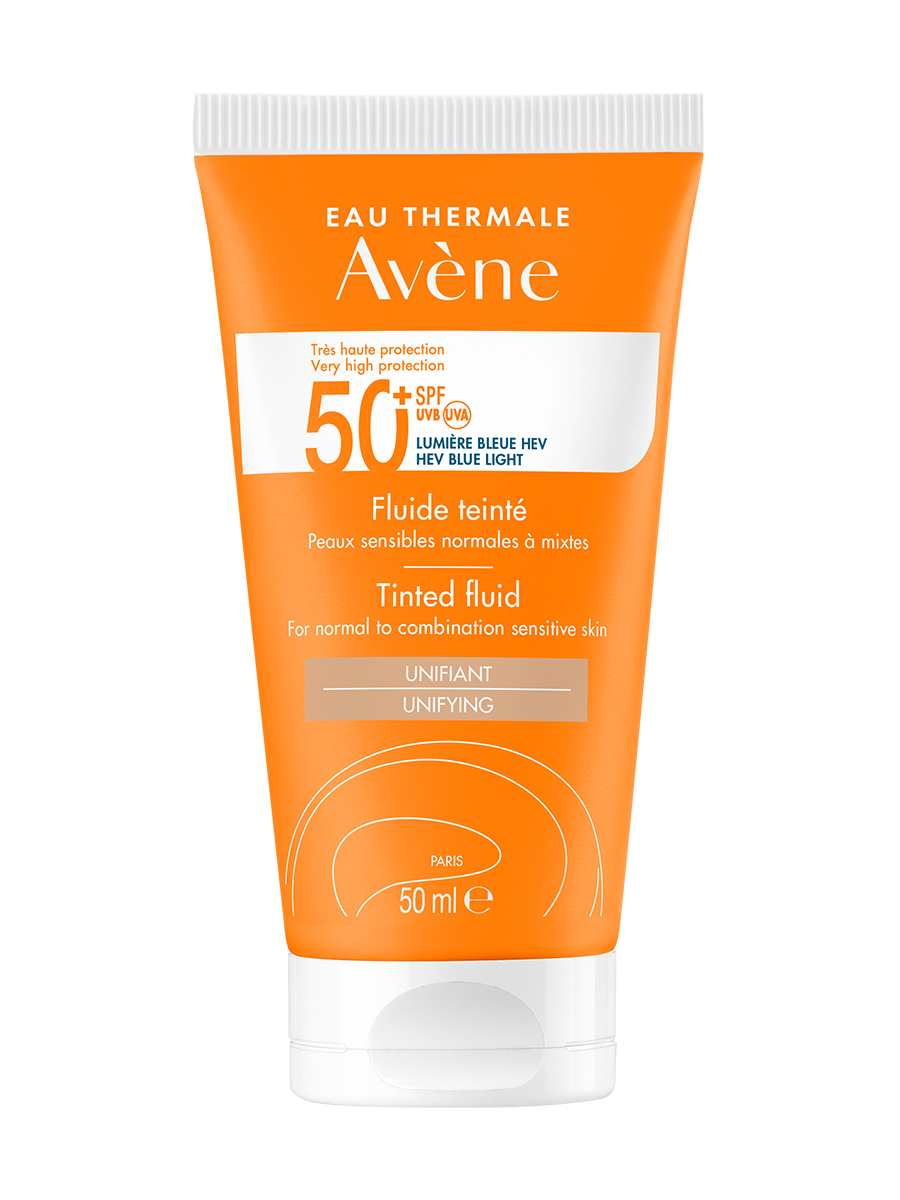 Avene Солнцезащитный тонирующий флюид SPF 50+, 50 мл (Avene, Suncare) солнцезащитный тонирующий флюид spf 50 eau thermale avene sun 50 мл