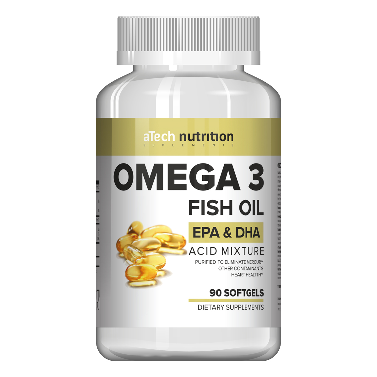 Омега 3 1360 мг, 90 мягких капсул (A Tech Nutrition, Омега) фото 0