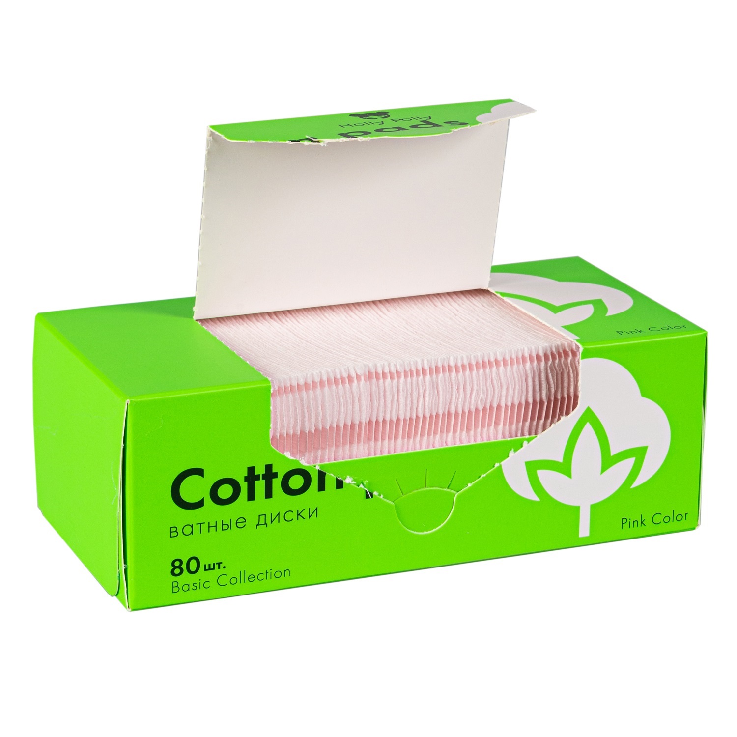 Холли Полли Косметические ватные диски розовые, 80 шт (Holly Polly, Cotton Pads & Buds) фото 9
