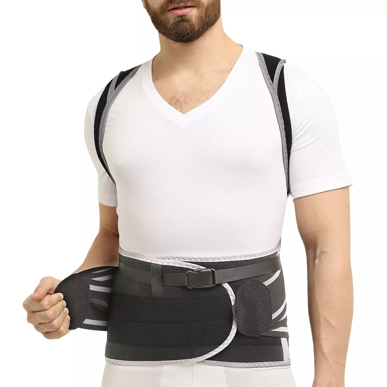  Корсет ортопедический грудопоясничный 3-в-1 № 3 рост 3, черно-серый (Крейт, Корсет) фото 1