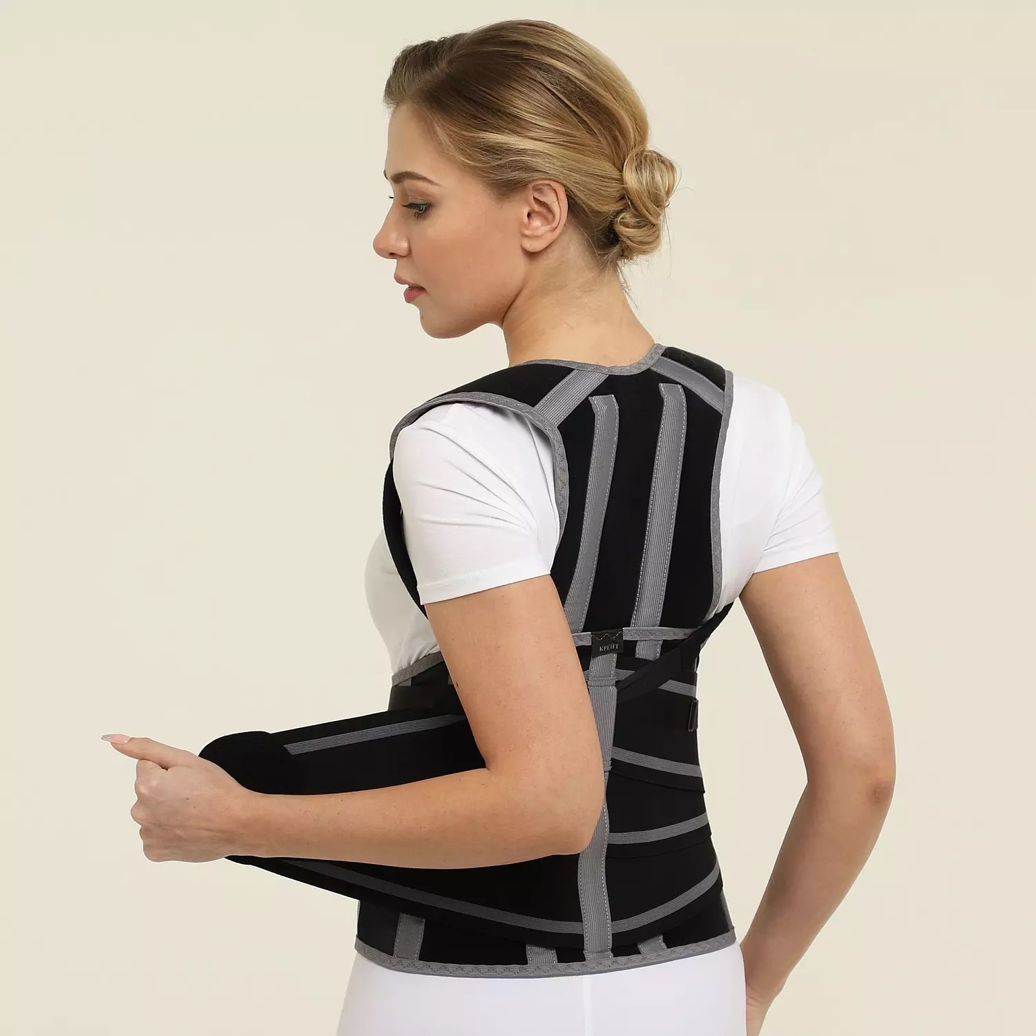  Корсет ортопедический грудопоясничный 3-в-1 № 3 рост 3, черно-серый (Крейт, Корсет) фото 4