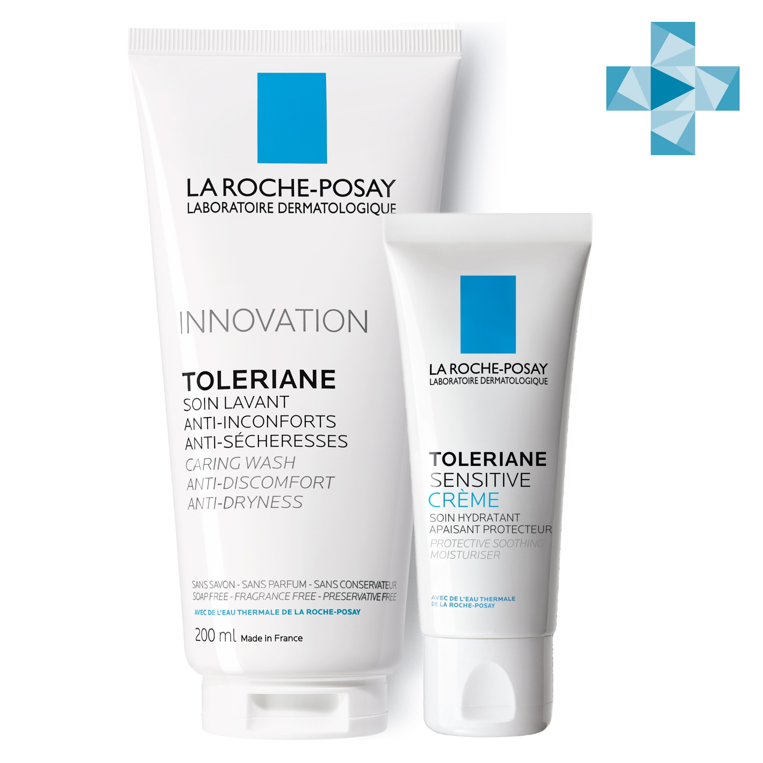 Ля Рош Позе Набор Sensitive для чувствительной кожи (увлажняющий крем с легкой текстурой 40 мл + очищающий гель для 200 мл) (La Roche-Posay, Toleriane) фото 0