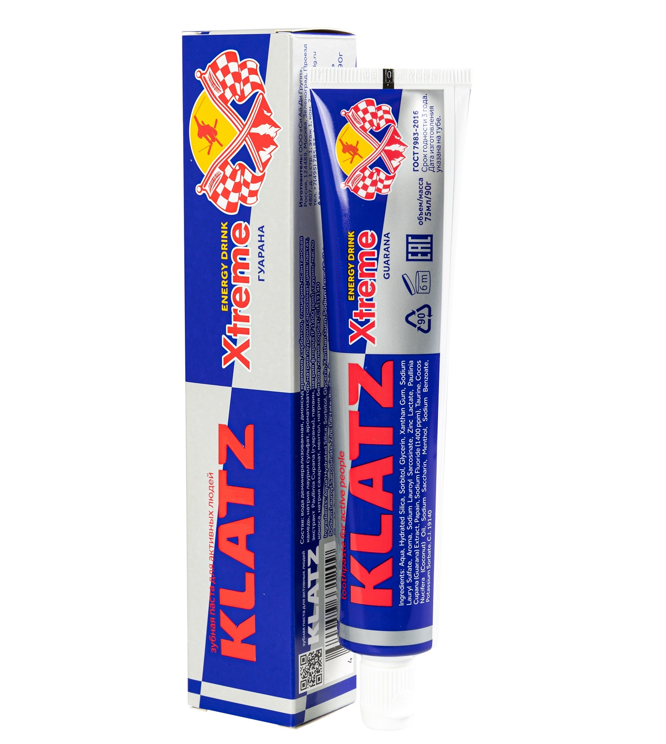 Клатц Зубная паста для активных людей «Гуарана», 75 мл (Klatz, Xtreme Energy Drink) фото 0