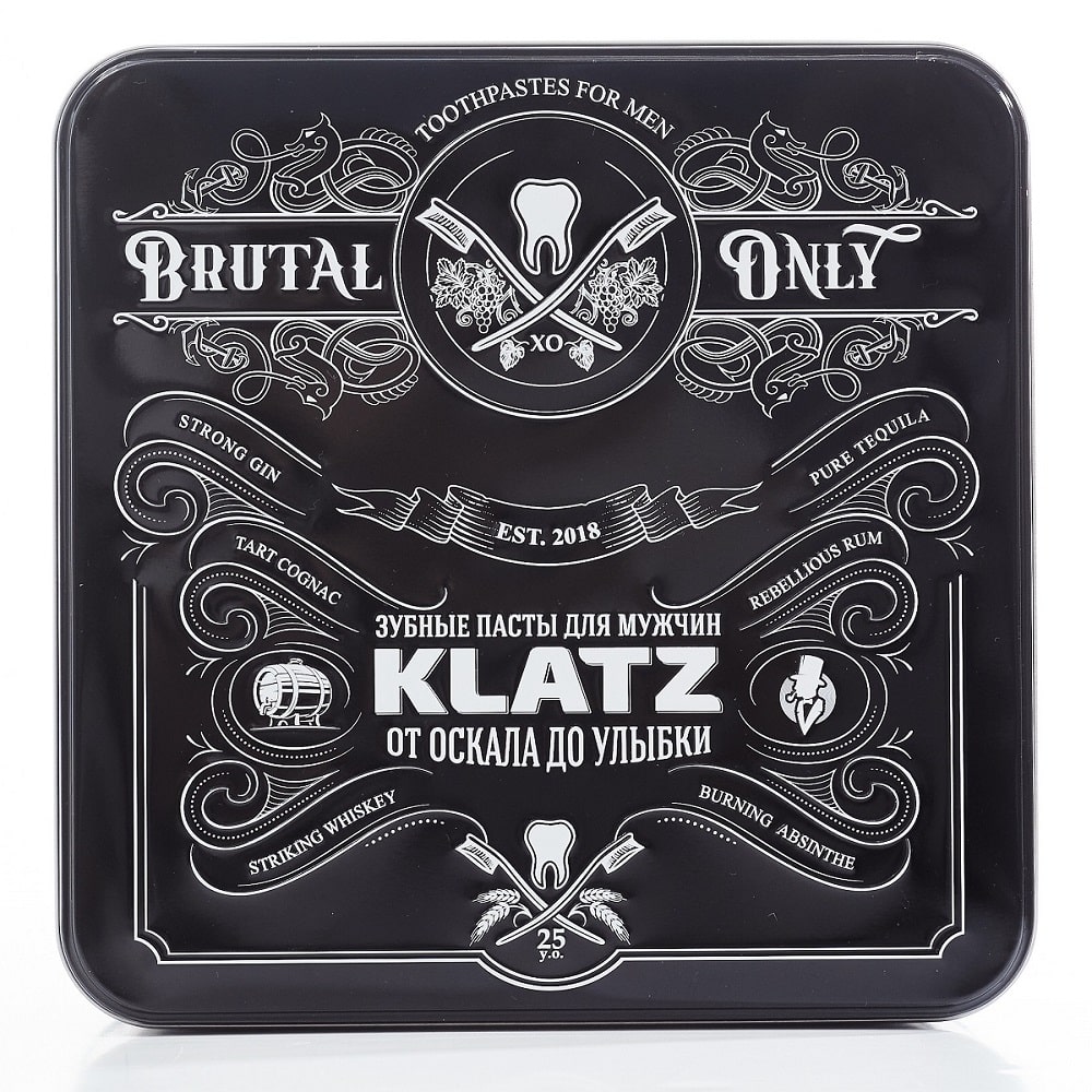 Клатц Набор для мужчин: зубная паста для мужчин 6 вкусов + стеклянный бокал для виски 2 шт (Klatz, Brutal Only) фото 9